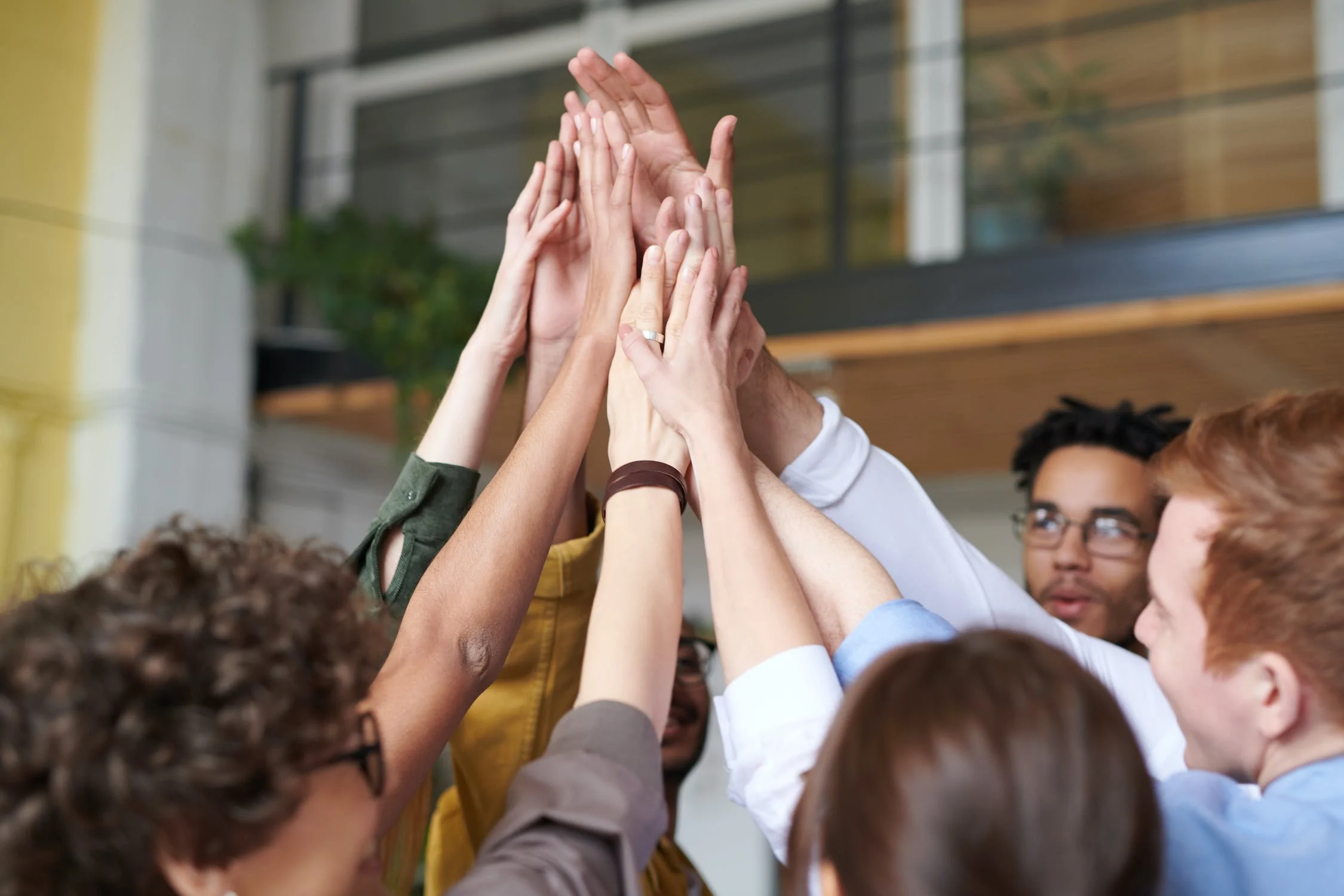 team high five