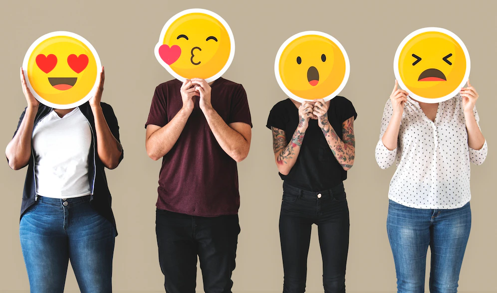 gyus with emoji faces