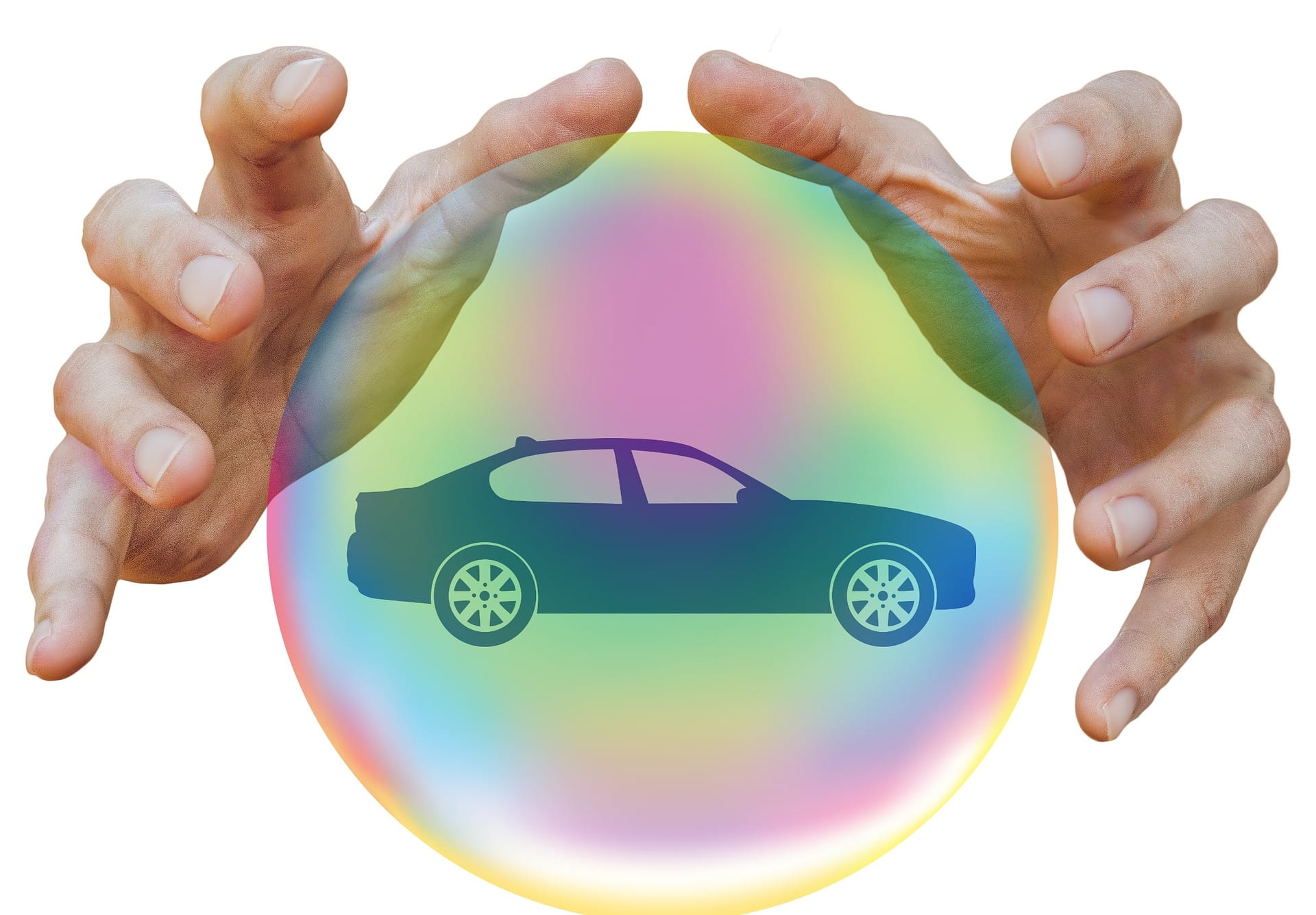 Car inside a bubble